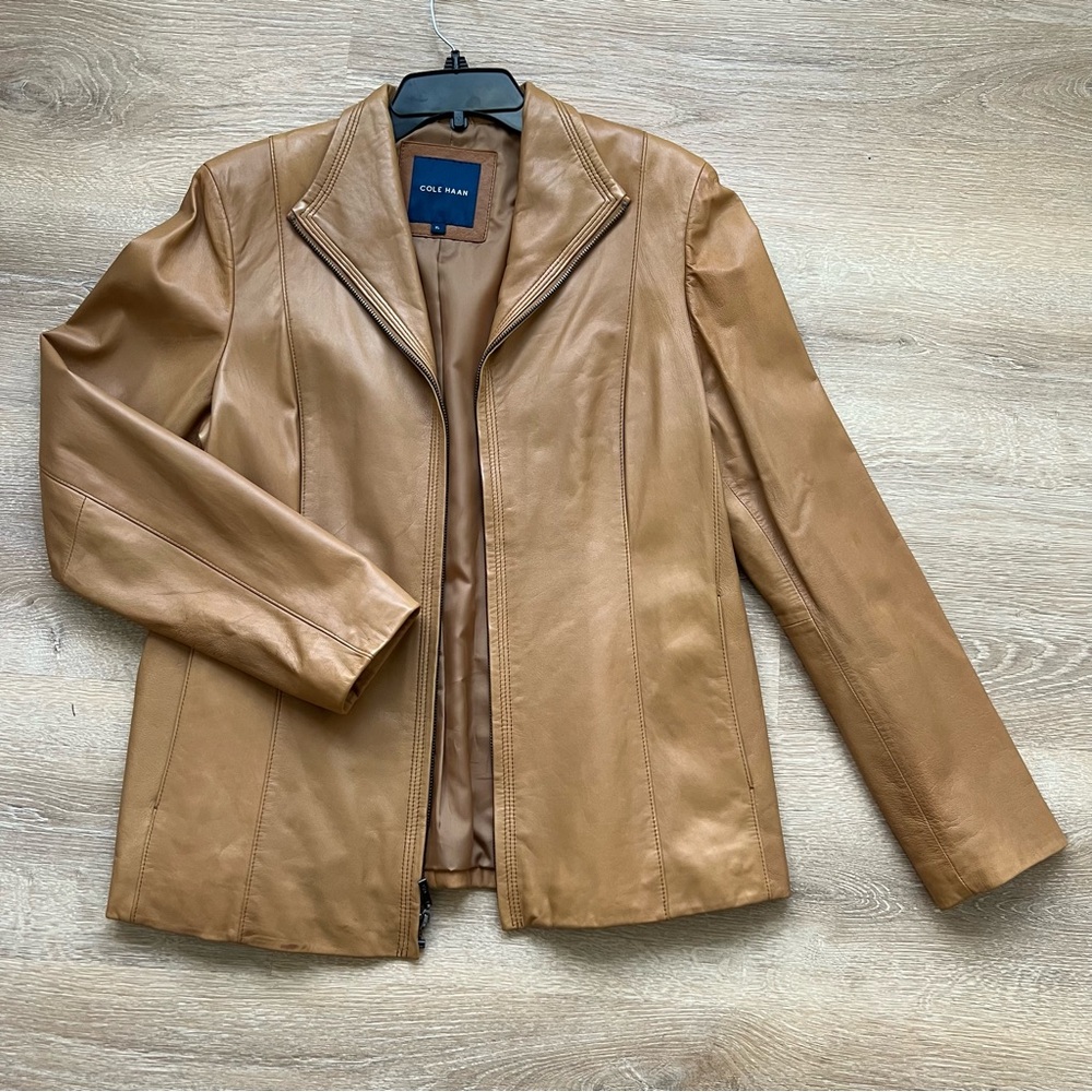 Cole Haan Women's Brown/Camel Leather Jacket